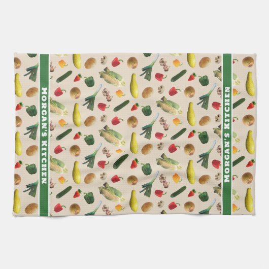 Gemüsemuster Personalisiertes Küchentuch (Horizontal)