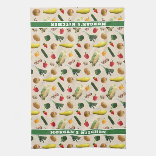 Gemüsemuster Personalisiertes Küchentuch (Vertikal)