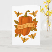 Gemüsepflanze - Süßpfefferbiene & Blume Tattoo Karte (Gelbe Blume)