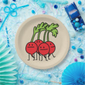 Gemüserettichgruppe des Rettich-glücklichen Pappteller (Party)