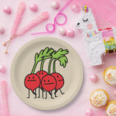 Gemüserettichgruppe des Rettich-glücklichen Pappteller (Party)