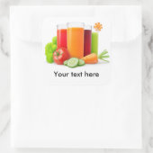 Gemüsesäfte Quadratischer Aufkleber (Tasche)