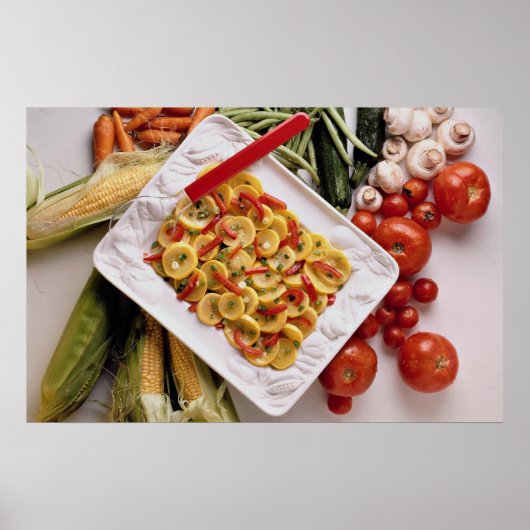 Gemüsesalat, Salatplatte Poster (Vorne)