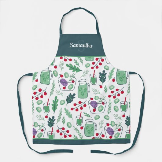 Gemüsesalatmuster mit dem Namen Grün Schürze (Vorderseite)