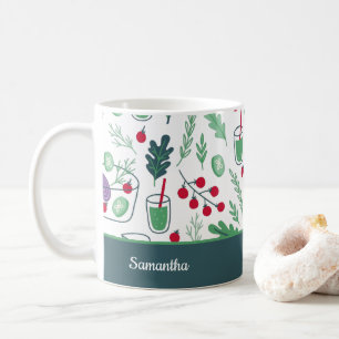 Gemüsesalatmuster mit dem Namen Grüne Küche Kaffeetasse