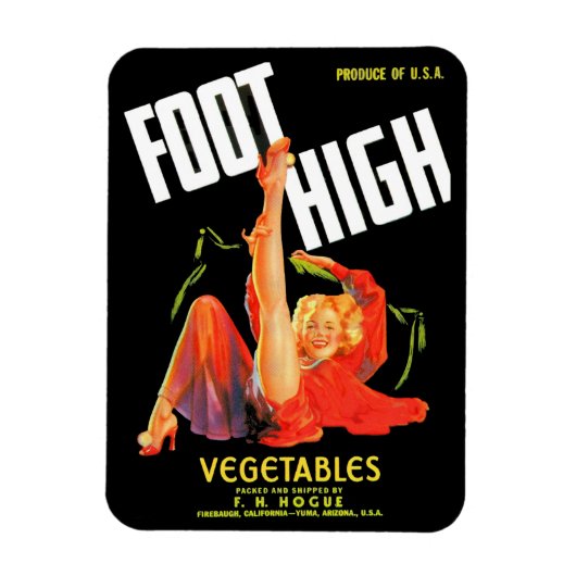 Gemüseschild der 40er Jahre Foot High Gemüses Magnet (Vertikal)