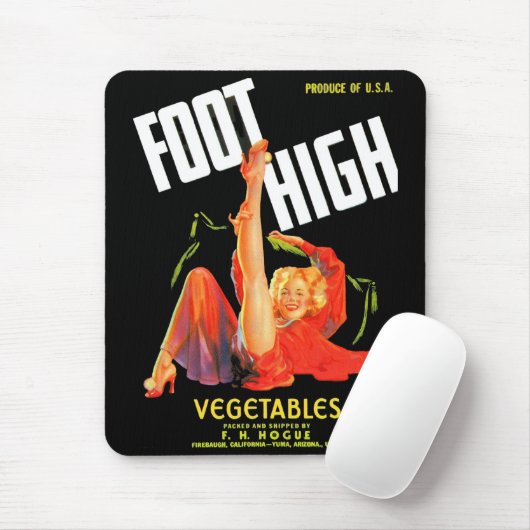 Gemüseschild der 40er Jahre Foot High Gemüses Mousepad (Mit Mouse)