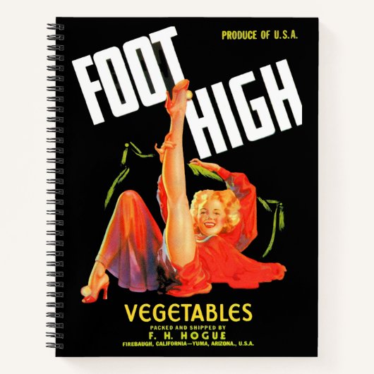 Gemüseschild der 40er Jahre Foot High Gemüses Notizblock (Vorderseite)