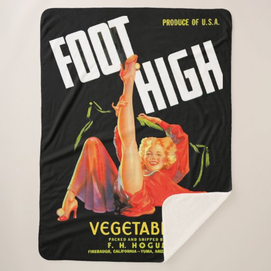Gemüseschild der 40er Jahre Foot High Gemüses Sherpadecke (Vorderseite)