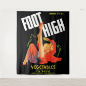 Gemüseschild der 40er Jahre Foot High Gemüses Wandteppich (Vorderseite)