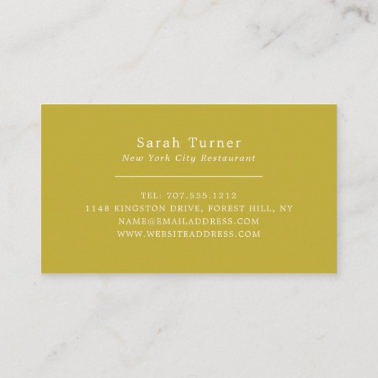 Gemüseselektion, Koch, Kochen Visitenkarte (Rückseite)