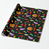 Gemüsesorten Tomatenzepfefferkarottenpilz c Geschenkpapier (Ungerollt)