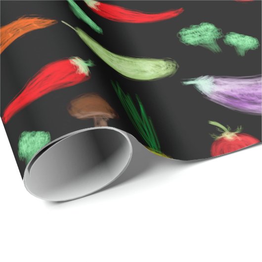 Gemüsesorten Tomatenzepfefferkarottenpilz c Geschenkpapier (Rolleneckpunkt)