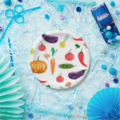 Gemüsesorten Tomatenzepfefferkarottenpilz c Pappteller (Party)