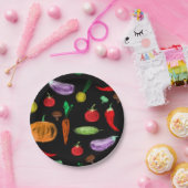 Gemüsesorten Tomatenzepfefferkarottenpilz c Pappteller (Party)