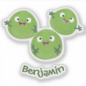 Gemüsesorten von Funny Brussels Cartoon Aufkleber (Vorderseite)