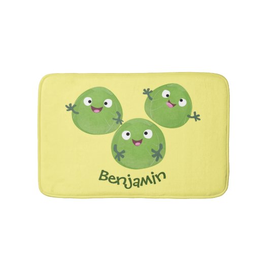 Gemüsesorten von Funny Brussels Cartoon Badematte (Vorderseite)