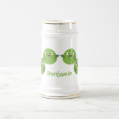 Gemüsesorten von Funny Brussels Cartoon Bierglas (Mittel)