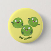 Gemüsesorten von Funny Brussels Cartoon Button (Vorderseite)