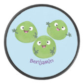 Gemüsesorten von Funny Brussels Cartoon Eishockey Puck (Vorderseite)