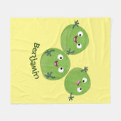 Gemüsesorten von Funny Brussels Cartoon Fleecedecke (Vorderseite (Horizontal))