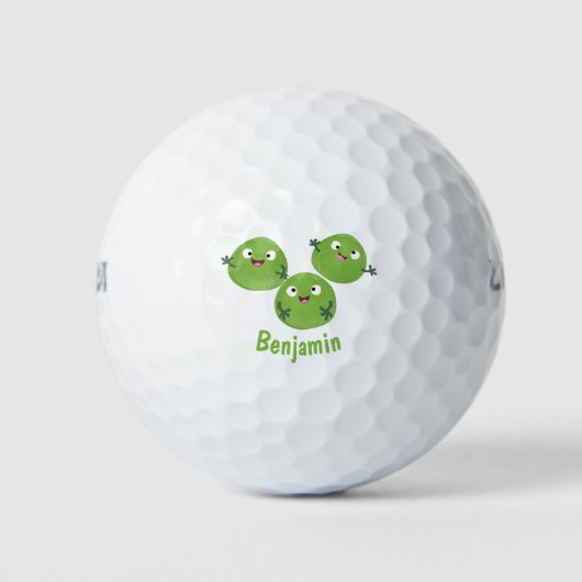 Gemüsesorten von Funny Brussels Cartoon Golfball (Vorderseite)
