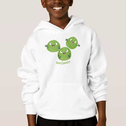 Gemüsesorten von Funny Brussels Cartoon Hoodie (Vorderseite)