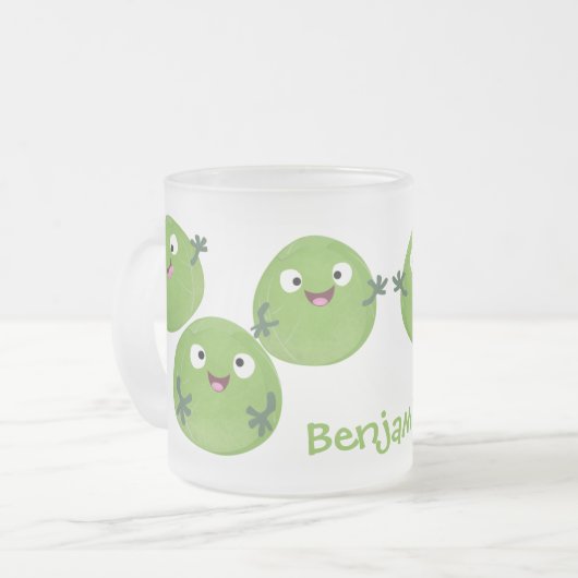 Gemüsesorten von Funny Brussels Cartoon Mattglastasse (Vorderseite Links)