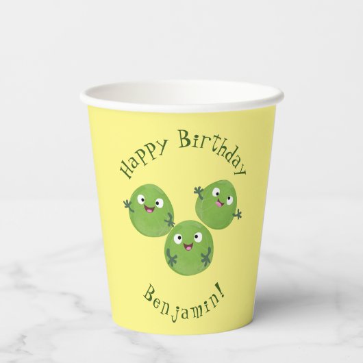 Gemüsesorten von Funny Brussels Cartoon Pappbecher (Rückseite)