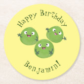 Gemüsesorten von Funny Brussels Cartoon Runder Pappuntersetzer (Vorderseite)