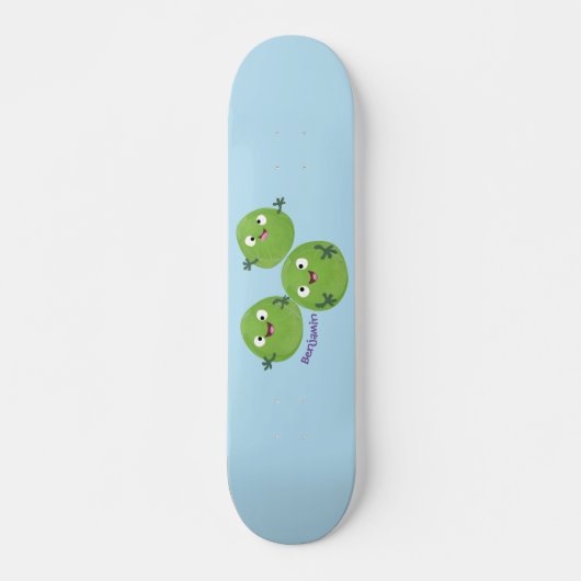 Gemüsesorten von Funny Brussels Cartoon Skateboard (Vorne)