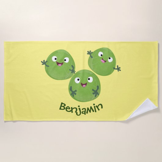Gemüsesorten von Funny Brussels Cartoon Strandtuch (Vorderseite)