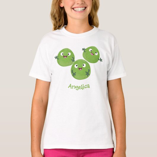 Gemüsesorten von Funny Brussels Cartoon T-Shirt (Vorderseite)