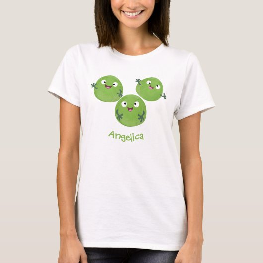 Gemüsesorten von Funny Brussels Cartoon T-Shirt (Vorderseite)