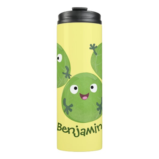 Gemüsesorten von Funny Brussels Cartoon Thermosbecher (Vorderseite)