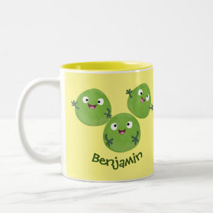 Gemüsesorten von Funny Brussels Cartoon Zweifarbige Tasse