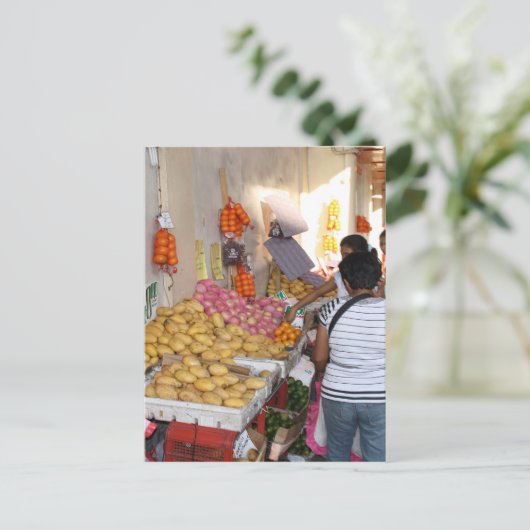 Gemüsestand Postkarte (Stehend Vorderseite)