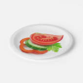 Gemüsestücke, frisch pappteller (Schrägansicht)