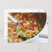 Gemüsesuppe in Pfanne Postkarte (Vorne/Hinten)