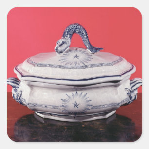 Gemüseteller, der Karl Linnaeus gehört Quadratischer Aufkleber