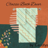 Gemustert Aztec Blue, Aquamarin, Linen Badhandtuch Set