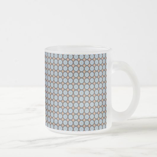 Gemustert Blau und Braun Mattglastasse (Rechts)