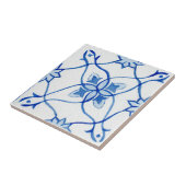 Gemustert Blau und Weiß, mediterran Fliese (Seite)