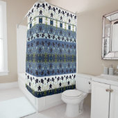 Gemustert-blau-weiß dekoriert duschvorhang (Beispiel)