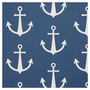 Gemustert-Blaues Ankersymbol Stoff