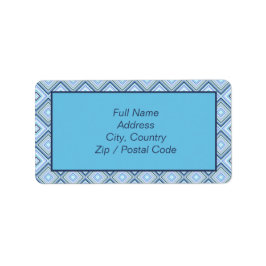 Gemustert Blue Large Address Label Adressaufkleber
