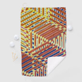 Gemustert braun, Marine, gelb Golfhandtuch (Insitu)