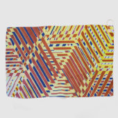 Gemustert braun, Marine, gelb Golfhandtuch (Horizontal)