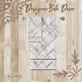 Gemustert Brown auf Weiß Badhandtuch Set