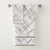 Gemustert Brown auf Weiß Badhandtuch Set (Insitu)